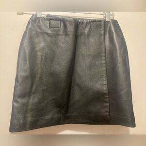 Hugo Buscati 100% leather wrap skirt